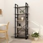 vidaXL Estantería 5 pisos madera ingeniería gris hormigón 80x30x175 cm vidaXL Estantería 5 pisos madera ingeniería gris hormigón 80x30x175 cm