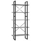 vidaXL Estantería 5 pisos madera ingeniería gris hormigón 80x30x175 cm vidaXL Estantería 5 pisos madera ingeniería gris hormigón 80x30x175 cm