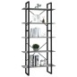 vidaXL Estantería 5 pisos madera ingeniería gris hormigón 80x30x175 cm vidaXL Estantería 5 pisos madera ingeniería gris hormigón 80x30x175 cm