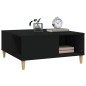 vidaXL Mesa de centro madera contrachapada negro 80x80x36,5 cm