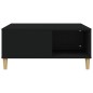 vidaXL Mesa de centro madera contrachapada negro 80x80x36,5 cm