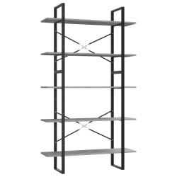 vidaXL Estantería 5 pisos madera ingeniería gris hormigón 100x30x175cm