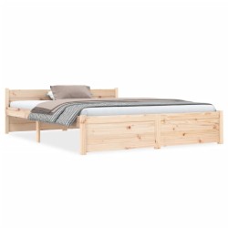 vidaXL Estructura de cama de madera maciza 140x190 cm