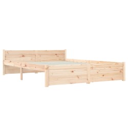 vidaXL Estructura de cama de madera maciza 140x190 cm