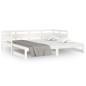 vidaXL Sofá cama extraíble madera maciza de pino blanco 2x(80x200) cm