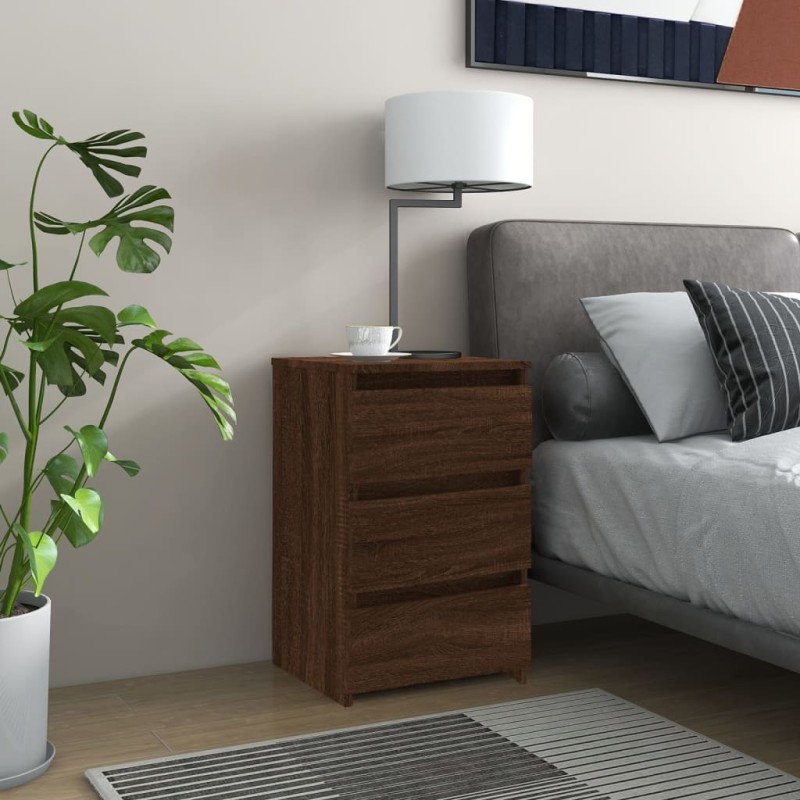 vidaXL Mesita de noche madera contrachapada roble marrón 40x35x62,5 cm vidaXL Mesita de noche madera contrachapada roble marrón 40x35x62,5 cm