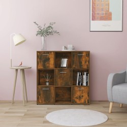 vidaXL Estantería madera contrachapada color roble ahumado 90x30x90 cm