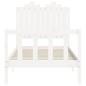 vidaXL Estructura de cama con cabecero madera maciza blanco 90x200 cm