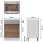 vidaXL Armario inferior de cocina madera ingeniería gris 60x46x81,5 cm vidaXL Armario inferior de cocina madera ingeniería gris 60x46x81,5 cm