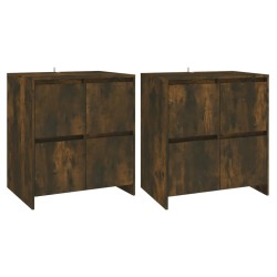 vidaXL Aparadores 2 uds madera de ingeniería roble ahumado 70x41x75 cm