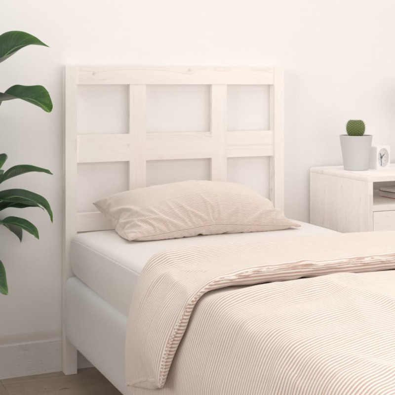 vidaXL Cabecero de cama madera maciza de pino blanco 105,5x4x100 cm vidaXL Cabecero de cama madera maciza de pino blanco 105,5x4x100 cm