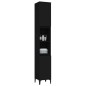 vidaXL Armario de baño madera contrachapada negro 30x30x190 cm vidaXL Armario de baño madera contrachapada negro 30x30x190 cm