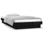 vidaXL Estructura de cama con LED madera maciza negra 90x200 cm vidaXL Estructura de cama con LED madera maciza negra 90x200 cm