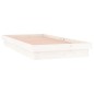 vidaXL Estructura de cama con LED madera maciza blanca 100x200 cm