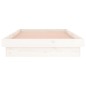vidaXL Estructura de cama con LED madera maciza blanca 100x200 cm