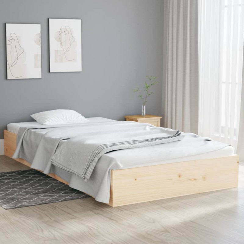 vidaXL Estructura de cama madera maciza 100x200 cm vidaXL Estructura de cama madera maciza 100x200 cm
