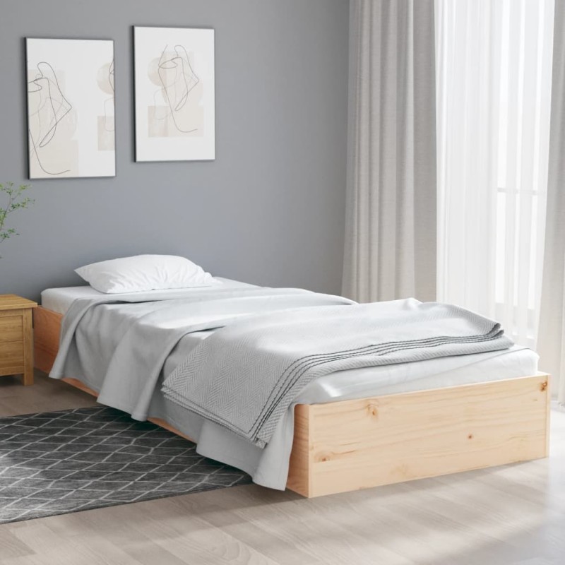 vidaXL Estructura de cama madera maciza 90x190 cm vidaXL Estructura de cama madera maciza 90x190 cm