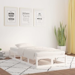 vidaXL Estructura de cama individual de madera maciza blanca 90x190 cm