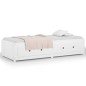 vidaXL Sofá cama madera maciza de pino blanco 80x200 cm