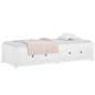 vidaXL Sofá cama madera maciza de pino blanco 80x200 cm