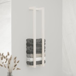 vidaXL Toallero de madera maciza de pino blanco 23x18x110 cm