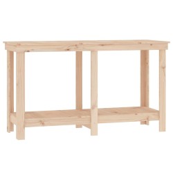 vidaXL Banco de trabajo de madera maciza de pino 140x50x80 cm