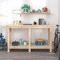 vidaXL Banco de trabajo de madera maciza de pino 140x50x80 cm vidaXL Banco de trabajo de madera maciza de pino 140x50x80 cm