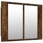 vidaXL Armario con espejo LED madera roble ahumado 60x12x45 cm vidaXL Armario con espejo LED madera roble ahumado 60x12x45 cm