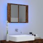 vidaXL Armario con espejo LED madera roble ahumado 60x12x45 cm vidaXL Armario con espejo LED madera roble ahumado 60x12x45 cm