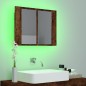 vidaXL Armario con espejo LED madera roble ahumado 60x12x45 cm vidaXL Armario con espejo LED madera roble ahumado 60x12x45 cm