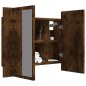 vidaXL Armario con espejo LED madera roble ahumado 60x12x45 cm vidaXL Armario con espejo LED madera roble ahumado 60x12x45 cm
