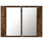 vidaXL Armario con espejo LED madera roble ahumado 60x12x45 cm vidaXL Armario con espejo LED madera roble ahumado 60x12x45 cm