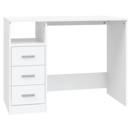 vidaXL Escritorio cajones madera contrachapada blanco 102x50x76 cm