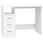 vidaXL Escritorio cajones madera contrachapada blanco 102x50x76 cm vidaXL Escritorio cajones madera contrachapada blanco 102x50x76 cm