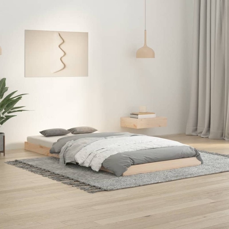 vidaXL Estructura de cama madera maciza de pino 90x190 cm