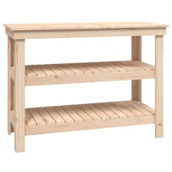 vidaXL Banco de trabajo de madera maciza de pino 110,5x50x80 cm