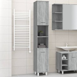 vidaXL Armario de baño madera contrachapada gris Sonoma 30x30x179 cm