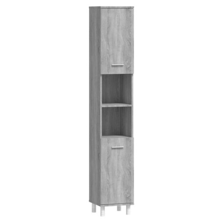 vidaXL Armario de baño madera contrachapada gris Sonoma 30x30x179 cm
