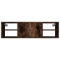 vidaXL Estantería pared madera contrachapada roble ahumado 102x30x29cm vidaXL Estantería pared madera contrachapada roble ahumado 102x30x29cm