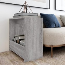 vidaXL Mesa auxiliar madera contrachapada gris Sonoma 50x26x50 cm