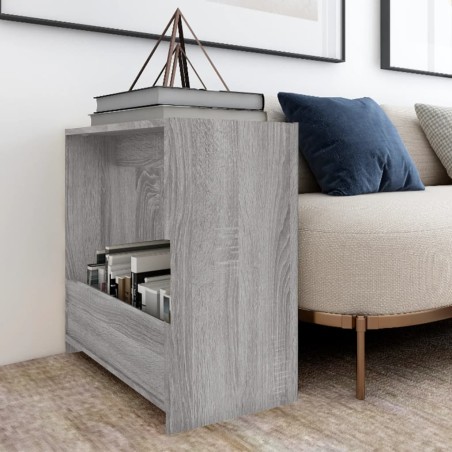 vidaXL Mesa auxiliar madera contrachapada gris Sonoma 50x26x50 cm