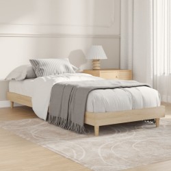 vidaXL Estructura de cama madera contrachapada roble Sonoma 75x190 cm