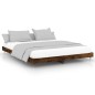 vidaXL Estructura de cama madera contrachapada roble ahumado 140x200cm vidaXL Estructura de cama madera contrachapada roble ahumado 140x200cm