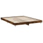 vidaXL Estructura de cama madera contrachapada roble ahumado 140x200cm vidaXL Estructura de cama madera contrachapada roble ahumado 140x200cm