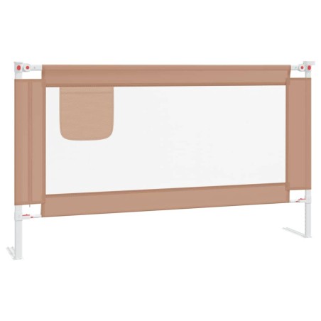 vidaXL Barandilla de seguridad cama de niño gris taupe tela 140x25 cm