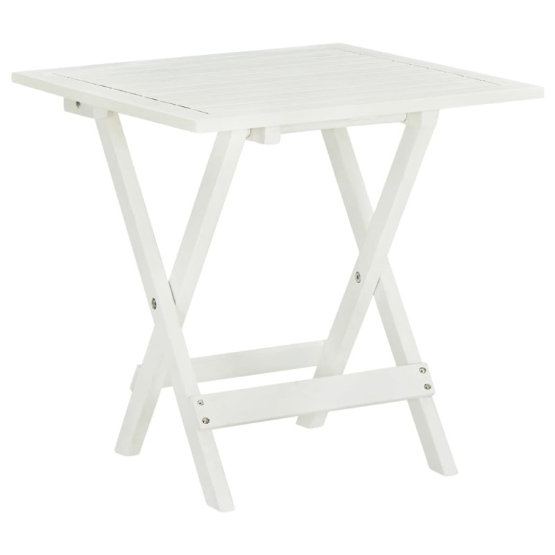 vidaXL Mesa terraza bistró madera maciza de acacia blanco 46x46x47 cm vidaXL Mesa terraza bistró madera maciza de acacia blanco 46x46x47 cm