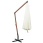 vidaXL Sombrilla colgante 350 cm con palo de madera blanca vidaXL Sombrilla colgante 350 cm con palo de madera blanca