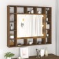 vidaXL Mueble con espejo y LED marrón roble 91x15x76,5 cm vidaXL Mueble con espejo y LED marrón roble 91x15x76,5 cm
