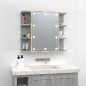 vidaXL Mueble con espejo y LED color gris Sonoma 70x16,5x60 cm vidaXL Mueble con espejo y LED color gris Sonoma 70x16,5x60 cm