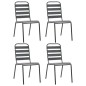 vidaXL Juego de comedor de jardín 5 piezas acero gris oscuro vidaXL Juego de comedor de jardín 5 piezas acero gris oscuro